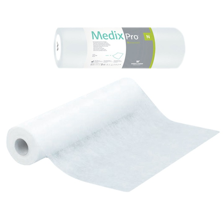 Substrat igienic pe rola, MedixPro, 50cm x 50cm, alb, 100 bucati
