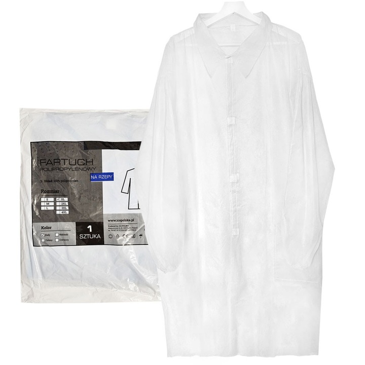 Halat de protectie ICS, unica folosinta, alb, confortabil, aerisit, 3XL