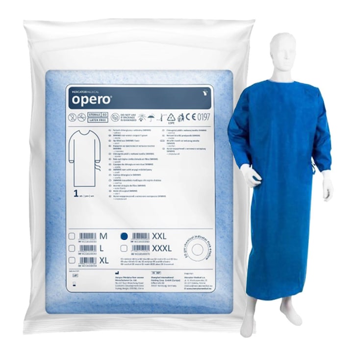 Halat chirurgical steril XXL, MERCATOR, rezistent la bacterii si lichide