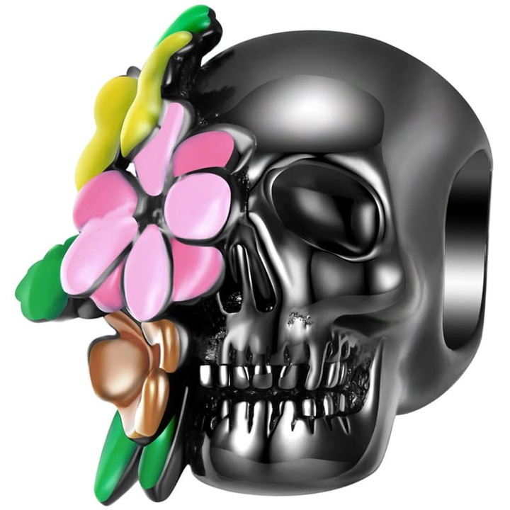 Pandantiv, Moda Trusky, argint, 1,3x1cm, 2,2g, multicolor