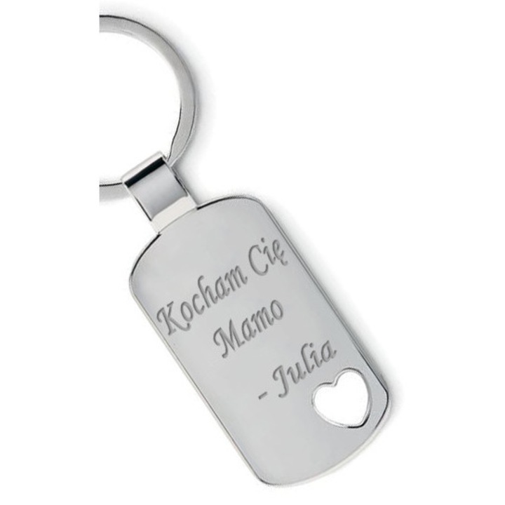 Breloc cu grawer personalizat, Trusky, 6,6x3cm, metal, 30g