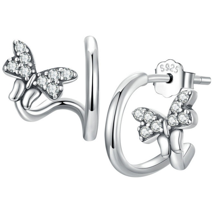 Cercei Trusky din argint, model fluture, 1x1cm, 1,4g