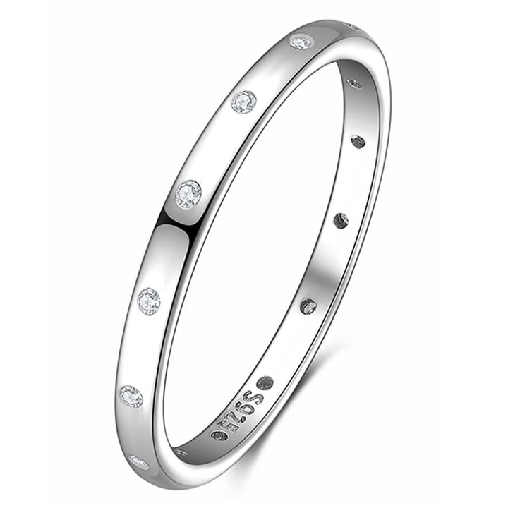 Inel argint 925 Trusky, 16, 2mm, cu zirconii albe