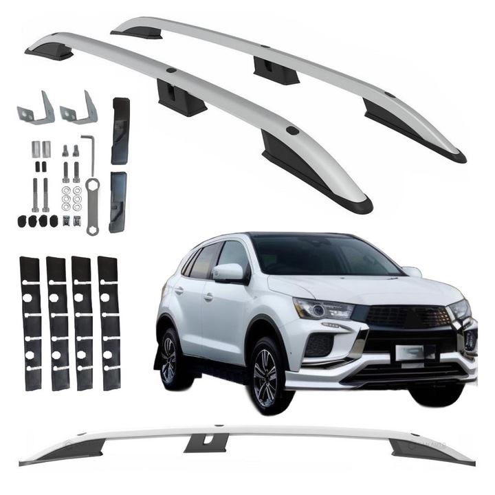 Bare transversale Can, aluminiu, 141x7,35cm, pentru Mitsubishi ASX 2010-2022 si Citroen C4 Aircross 2012-2017