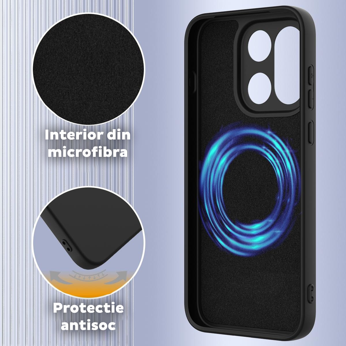 Husa pentru OnePlus 15 Daden® Silicon SoftFlex, Ultra Slim, Protectie sporita, Interior de microfibra, Negru