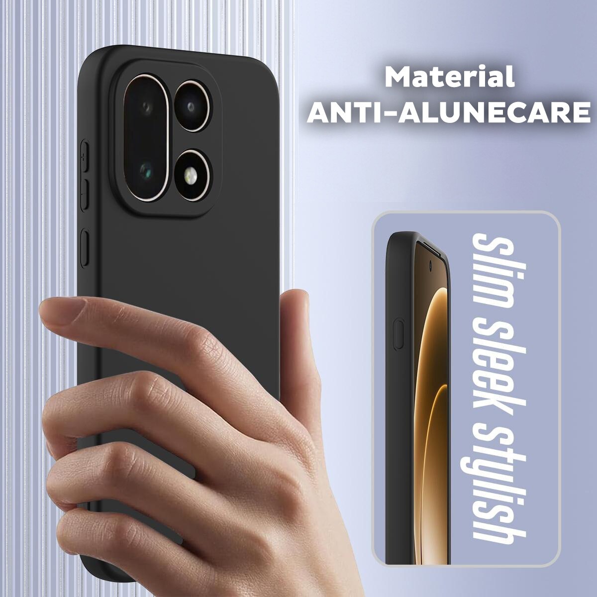 Husa pentru OnePlus 15 Daden® Silicon SoftFlex, Ultra Slim, Protectie sporita, Interior de microfibra, Negru