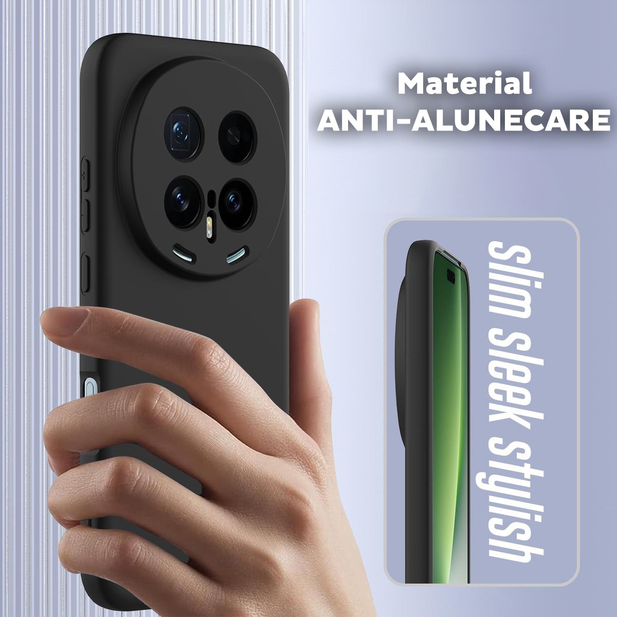 Husa pentru Honor Magic 8 Pro Daden® Silicon SoftFlex, Ultra Slim, Protectie sporita, Interior de microfibra, Negru