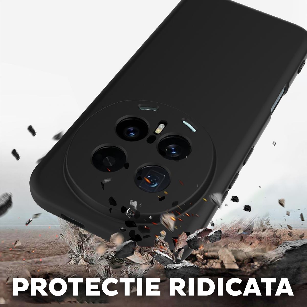 Husa pentru Honor Magic 8 Pro Daden® Silicon SoftFlex, Ultra Slim, Protectie sporita, Interior de microfibra, Negru