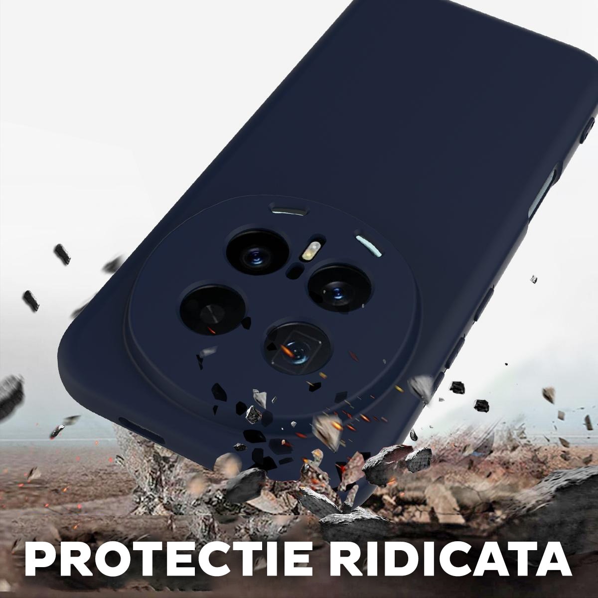 Husa pentru Honor Magic 8 Pro Daden® Silicon SoftFlex, Ultra Slim, Protectie sporita, Interior de microfibra, Albastru