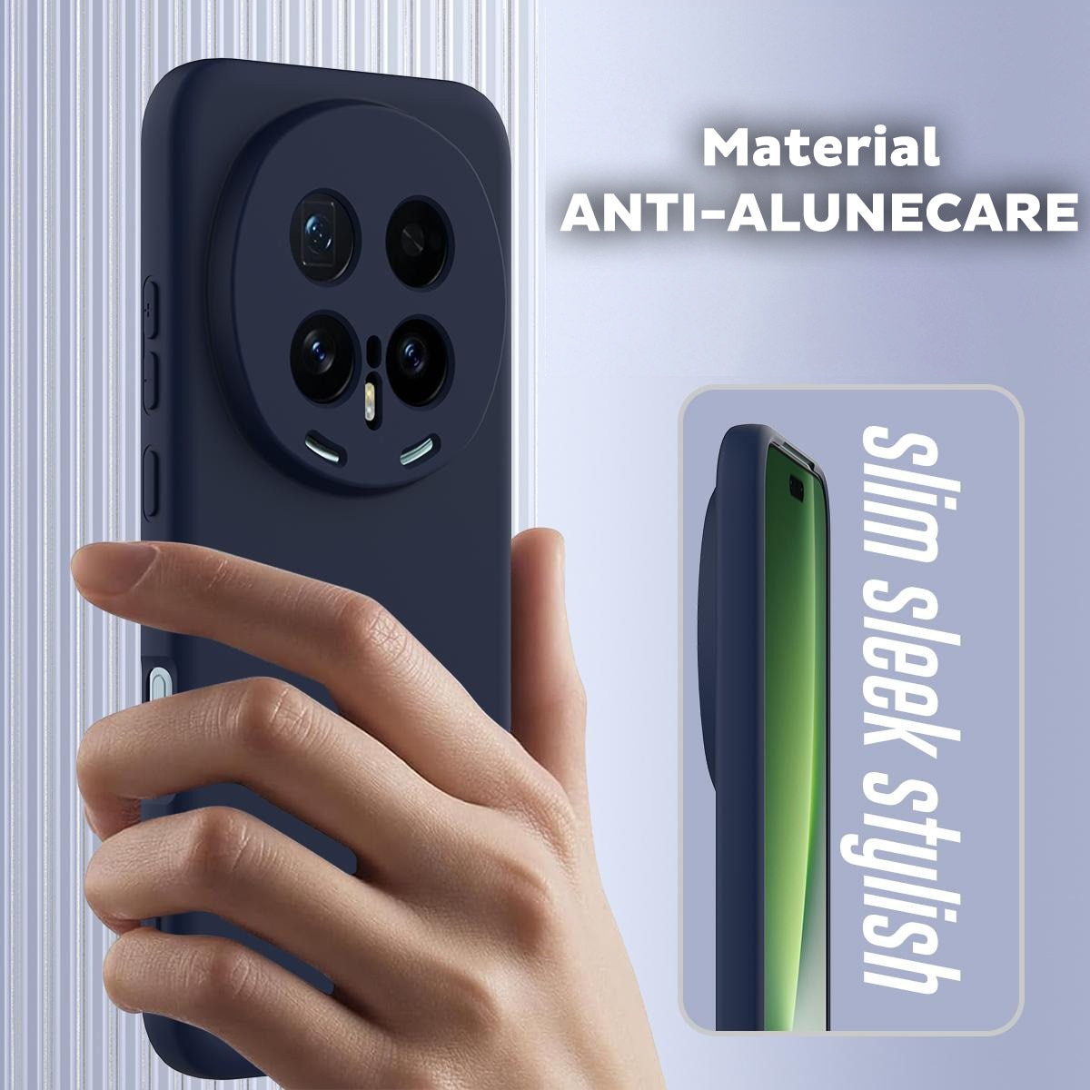 Husa pentru Honor Magic 8 Pro Daden® Silicon SoftFlex, Ultra Slim, Protectie sporita, Interior de microfibra, Albastru