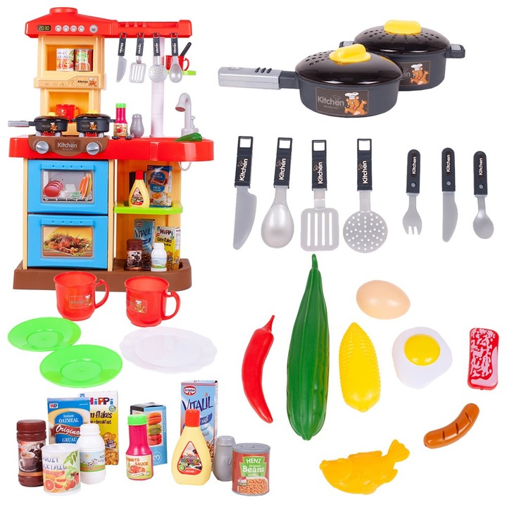 Bucatarie interactiva pentru copii cu cuptor si accesorii Chef Malplay