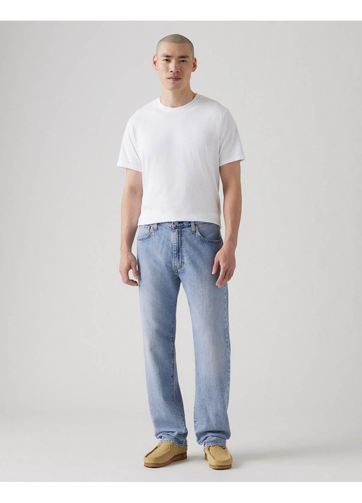 Blugi barbati, Levi's, 555 Relaxed Straight, bumbac, albastru deschis