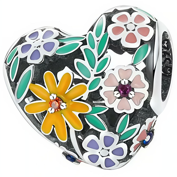 Talisman bratara, Trusky, inima cu flori