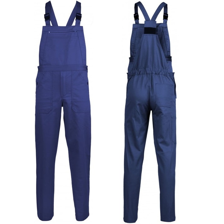 Salopeta de lucru, INDUSTRY, albastru, tercot, 65%poliester, 35% bumbac, 245 g/m², confortabili, material rezistent la uzura, cusaturi intarite XL