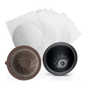 Set 2 Capsule Reutilizabile SUPER TRENDS, 150ml Maro si 230ml Negru, cu 30 Folii Aluminiu