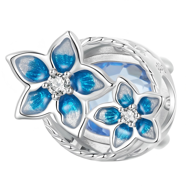 Talisman Cristal cu Fuchsia Argint 925 11x15mm, Trusky