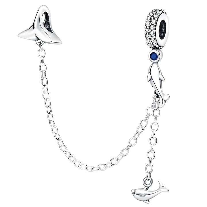 Talisman Trusky Delfini, 9,5cm, 2,7g, hipoalergenica