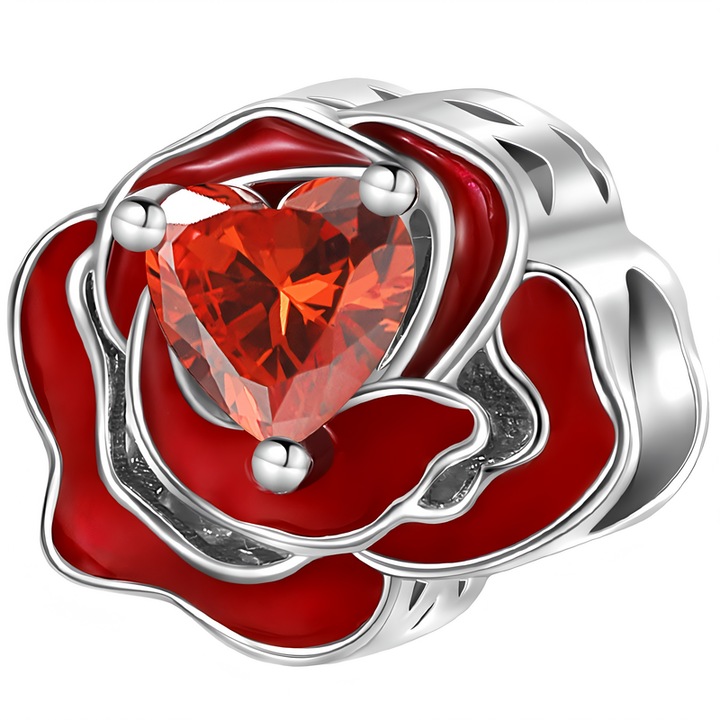 Pandantiv Roza cu Sange,925, 9x10,5mm, 2g