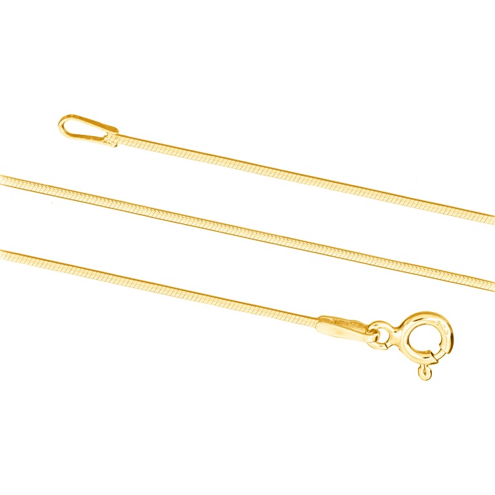 Lant cu model, Siju, 1mm, 40cm, argint 925, placat cu aur