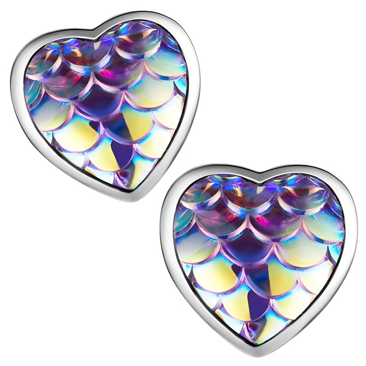 Cercei copii, Trusky, inima, argint 925, 11,5x11,4mm