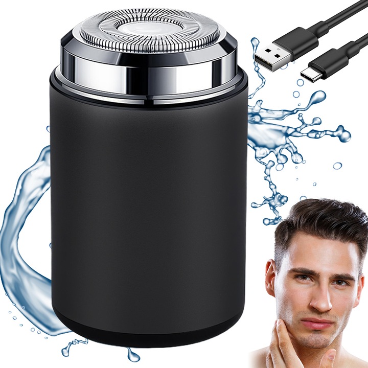 Aparat de ras electric Juksun, rezistent la apa, portabil, gri, 5,7x4,2cm