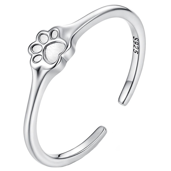 Inel din argint 925, Trusky, latime 4.7mm, cu design labuta, dimensiuni 14-16