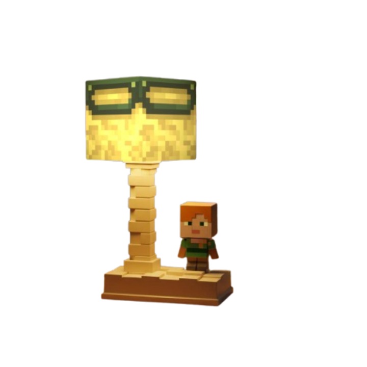 Lampa de veghe copii tematica Minecraft, control luminozitate 5 niveluri, incarcare Type-C, Portalul Final