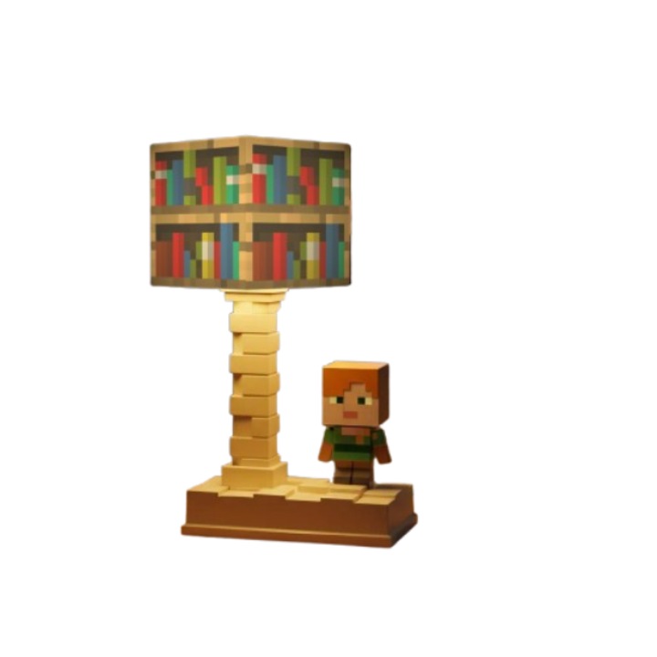 Lampa de veghe copii tematica Minecraft, lampa bloc, control al luminozitatii pe cinci niveluri, incarcare Type-C, set.