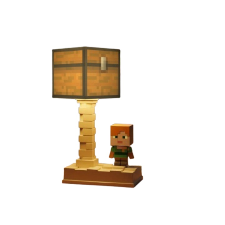 Lampa de veghe copii tematica Minecraft, lampa bloc, incarcare Type-C, ajustare a luminozitatii pe cinci niveluri