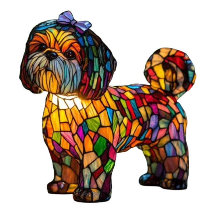 Veioza LED, rasina, Shih Tzu, 17 cm, LED