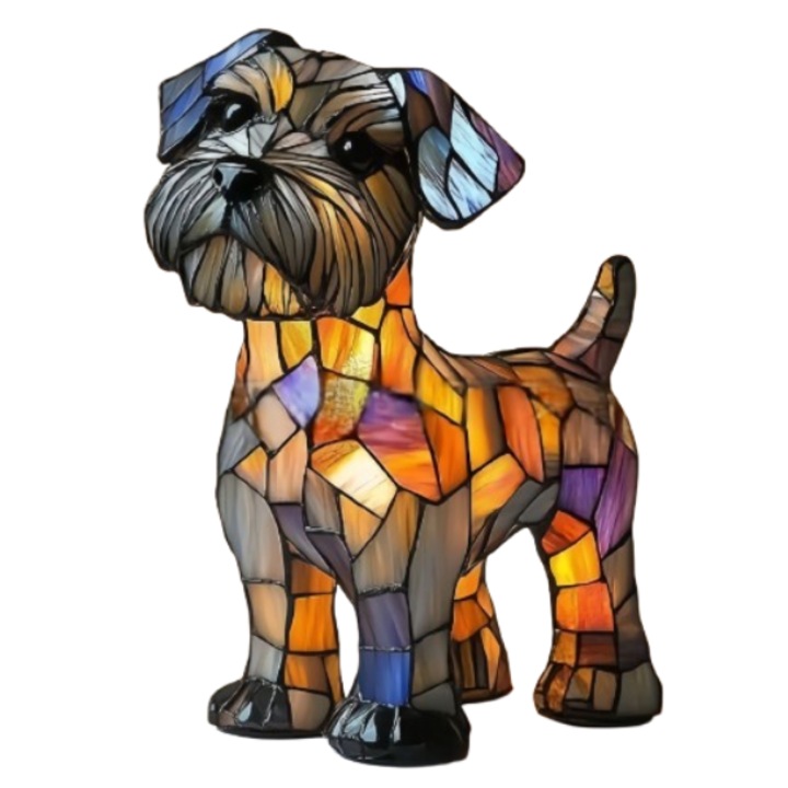 Veioza LED, rasina, caine schnauzer, 17 cm