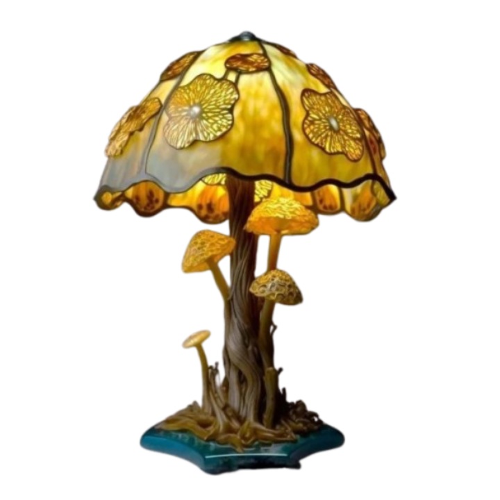 Lampa de veghe copii, forma de ciuperca, din rasina colorata, reincarcabila USB