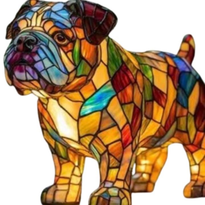 Veioza LED pentru caini, bulldog englez, rasina, 17 cm