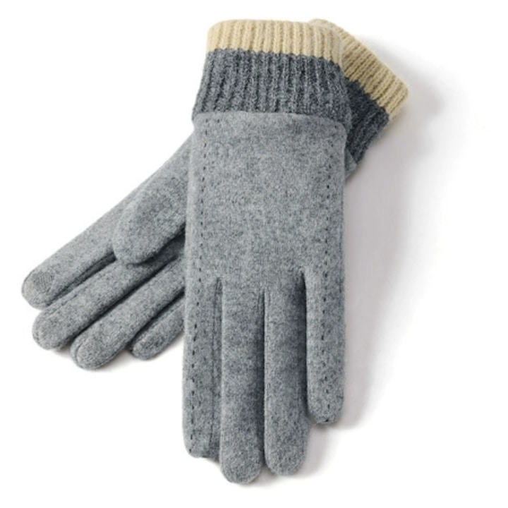 Ръкавици, подплатени с полар, удебелени за топлина, защита от студ, един размер, ST-42, сив