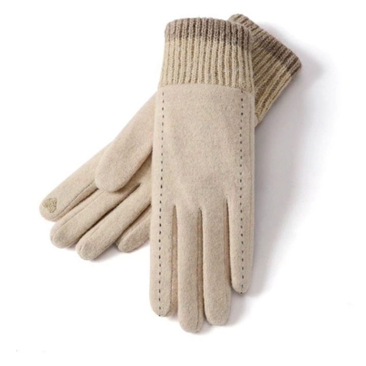 Ръкавици, подплатени с полар и удебелени за топлина и защита от студ, един размер, ST-41, каки