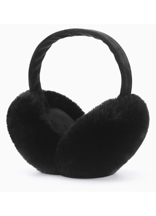 Дамски шапки, сгъваеми уши от изкуствена кожа, черни, EZ-25