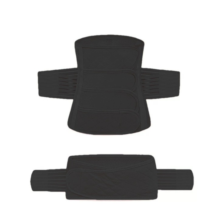 Szülés utáni hasi öv 2 az 1-ben, has- és medence alátámasztás, állítható, fekete, M