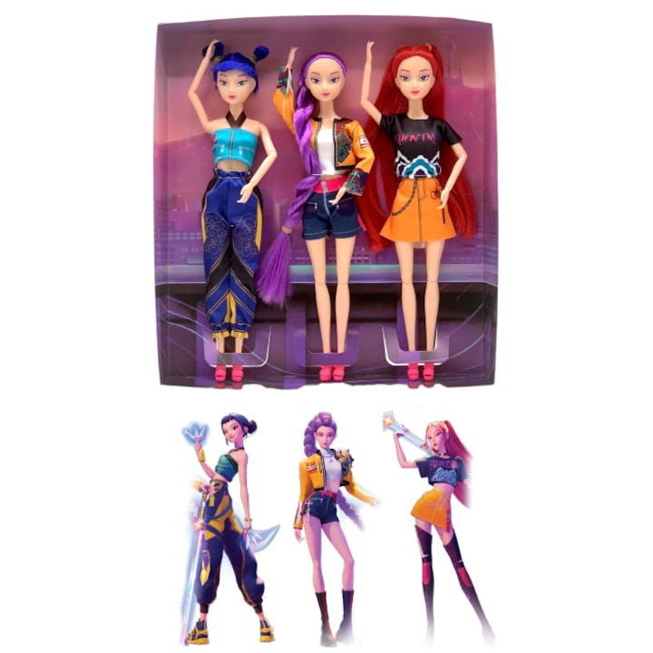 Set figurine K-POP Witcher Girls, Zoe + Rumi + Mira, 3 piese