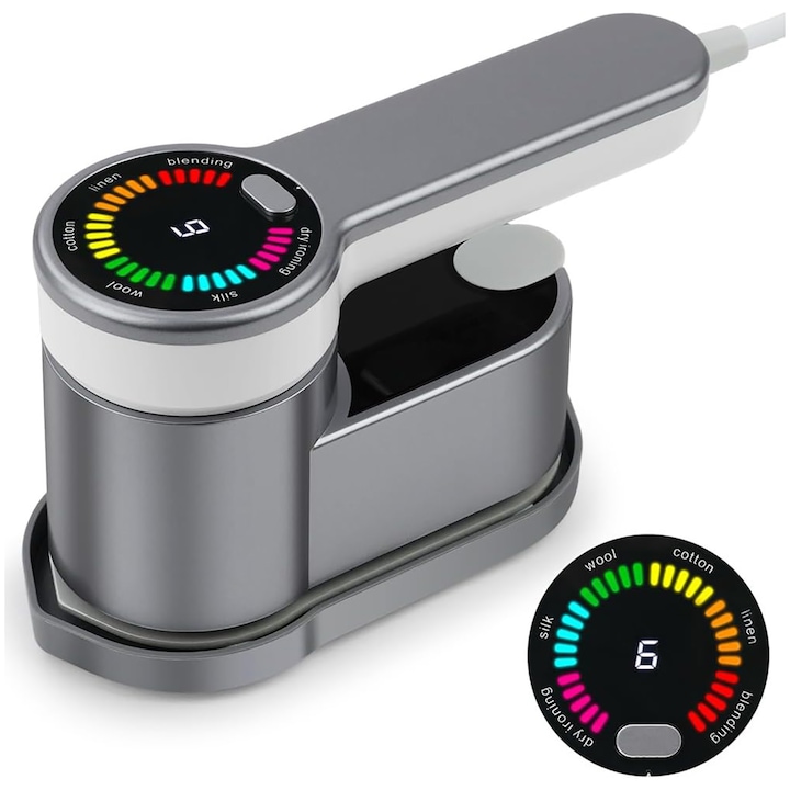 Преносима ютия за гладене, 1200W, 6 интелигентни режима, пара и сухо, въртящ се дизайн на 180°, сив, 120мл