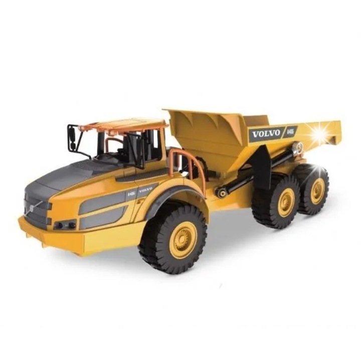 Fm Electrics Volvo A60H billenőplatós teherautó R/C, 1:26, sárga, 40cm, 2.4GHz, komplett készlet