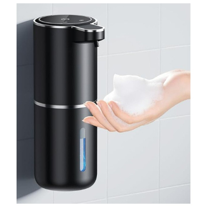 Adagoló automata szappanadagoló, fekete, 380ml