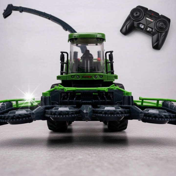 Combina agricola telecomandata RC, efecte de fum si lumini, scara 1:24, set complet