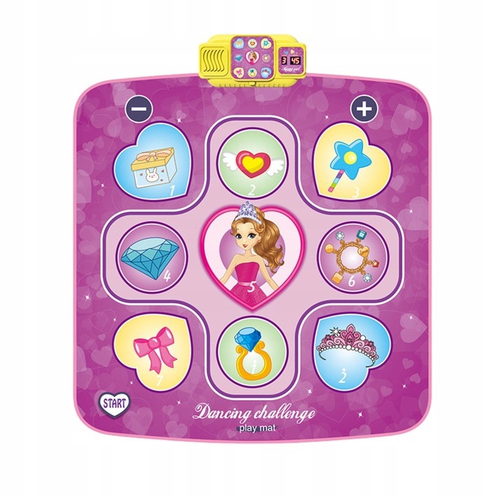 Covoras de dans interactiv, Zabawki Ewy, roz, 5 moduri de joc, 100x200cm, set complet