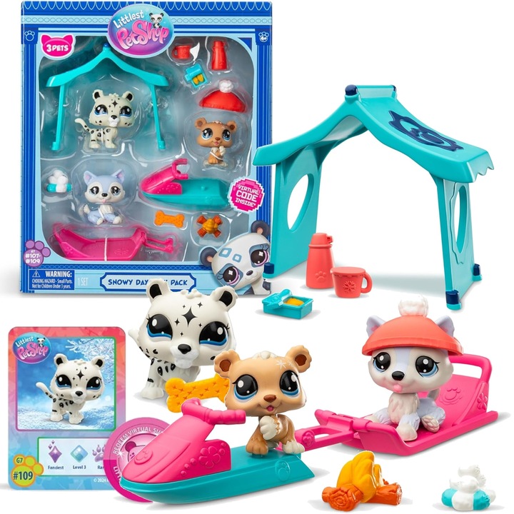 Littlest Pet Shop Snowy Day Play Pack figurine + accesorii