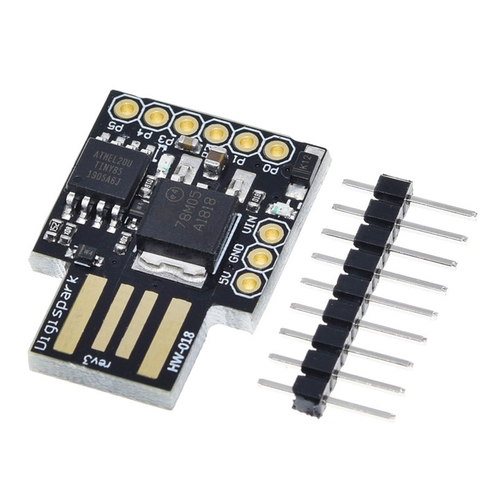 Placa de dezvoltare ATTINY85, 6 pini I/O, I2C/SPI, Flash 8k