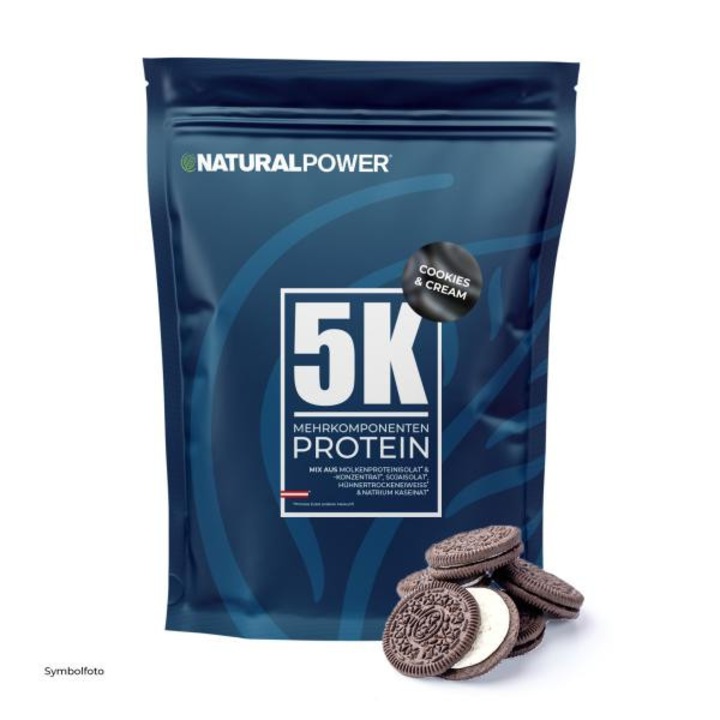 Proteina complexa – 5 componente, Natural Power, aroma de Oreo, 500g