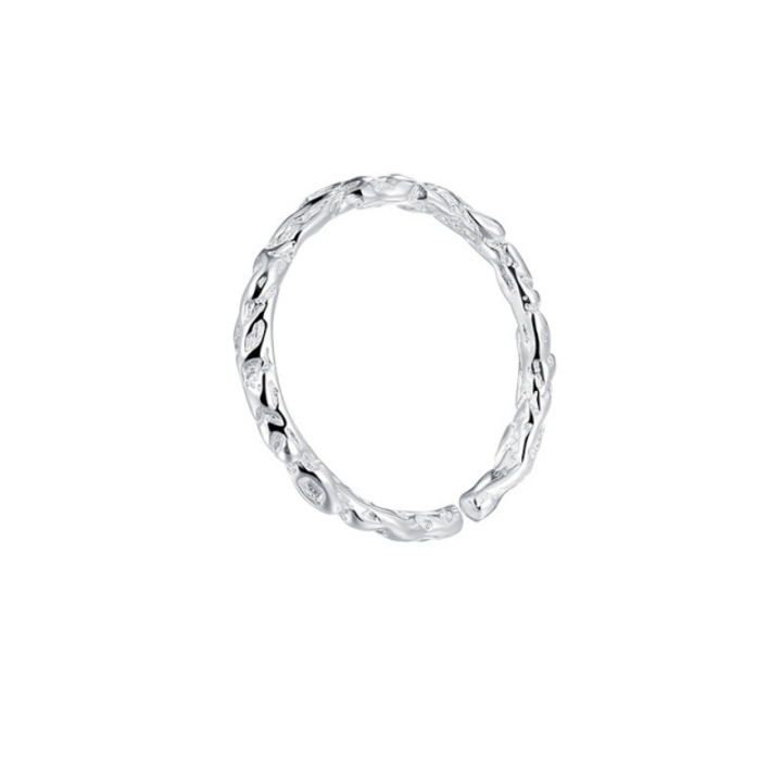 Inel din argint 925 pentru femei, design geometric, ajustabil 12-18, argintiu