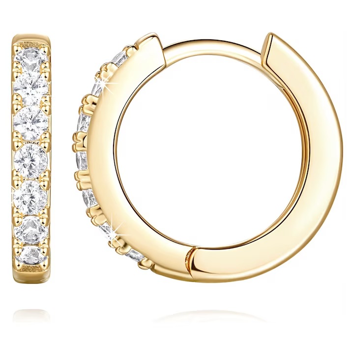 Cercei Rotunzi 14mm, Dama, Aur Stralucitor, Modele Noi, Eleganti, Pentru Lookuri de Zi sau de Seara