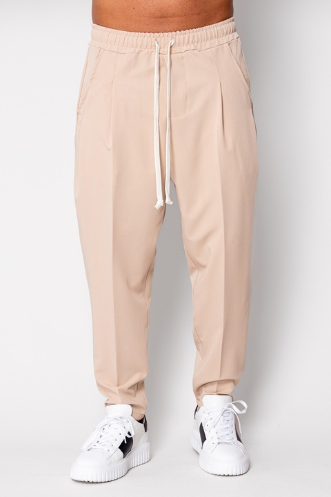 Bézs színű, zsinóros, bő szabású hosszú nadrág 19577, Bézs