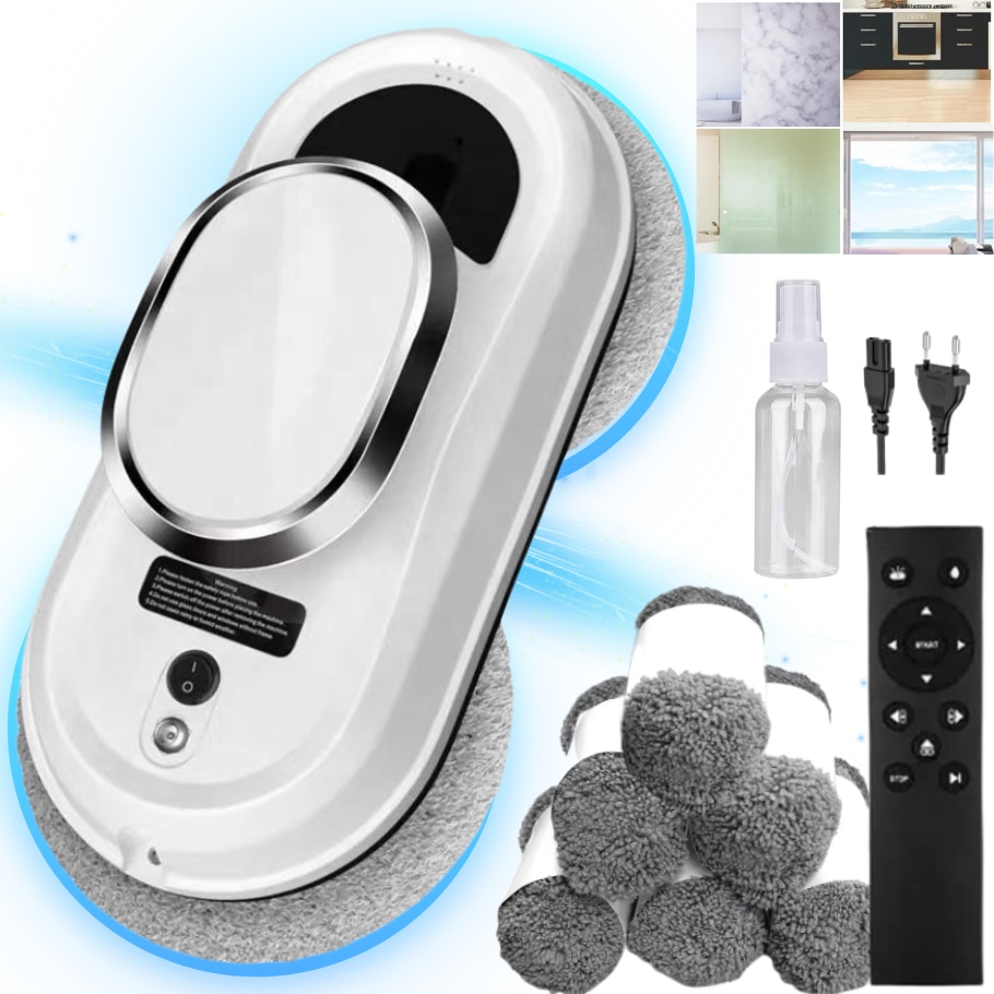 Robot de curățare geamuri ZAXER Smart Window, 72W, acumulator, protecție anti-cadere, alb, 290x144x120mm